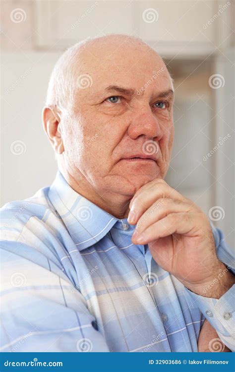 Grizzled Elderly Man Stock Photo Image Of European Face 32903686