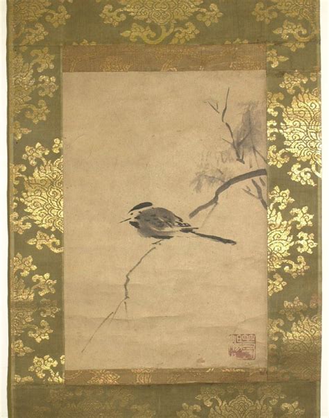 Wagtail On Branch By Sesshu 16th Century Japanese Art Japanese Ink