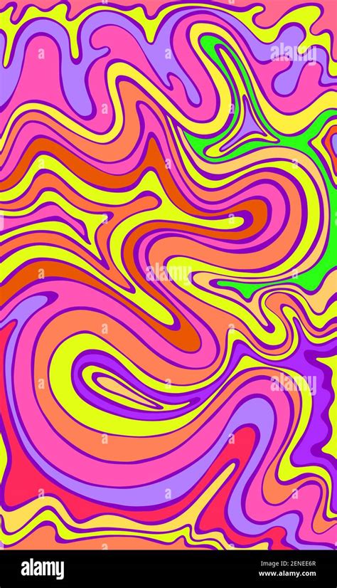 Juicy Summer Psychedelic Colorful Waves Fantastic Art With Decorative