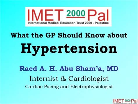 Ppt What The Gp Should Know About Hypertension Powerpoint