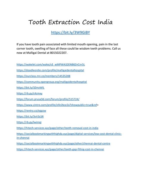 Tooth Extraction Cost India By Malligaidentalhospital Issuu