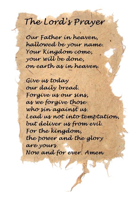 The Lords Prayer Catholic Printable