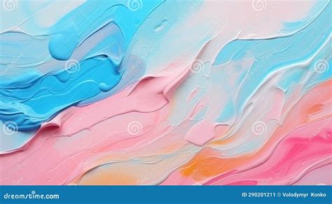 An Abstract Painting With Blue Pink And Yellow Colors Generative Ai