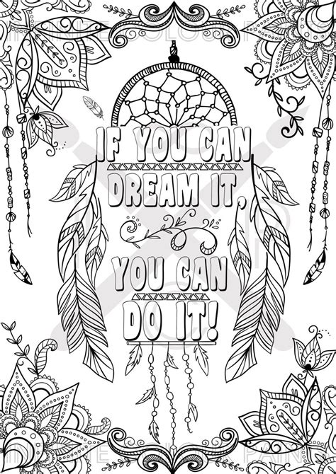 Quotes poster 8 coloring sheet. Coloring page Adult coloring Coloring book by InfiniteColourPaints (With images) | Coloring ...
