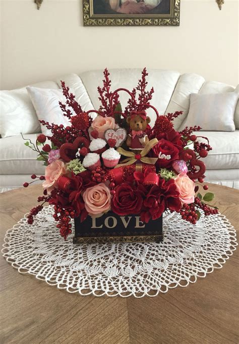 Valentines Day Silk Floral Arrangement Diy Valentines Day Centerpiece