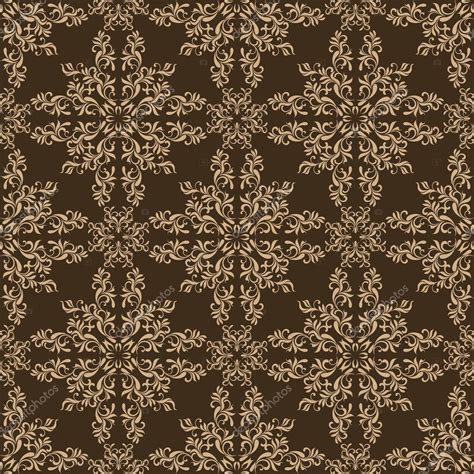 Elegant Seamless Pattern On A Brown Background — Stock Vector