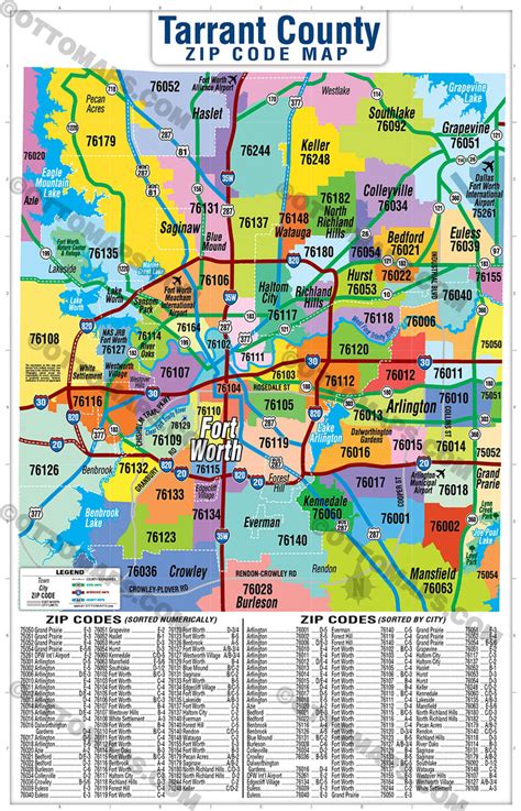 Dallas Fort Worth Zip Code Map Counties Colorized Ph