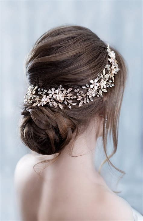 Wedding Headband Crystal Hairpiece Rhinestone Headpiece Flower Bridal