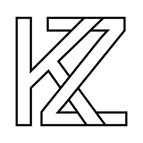 logo kazakhstan kz zk icon double letters logotype z k 22371865 vector