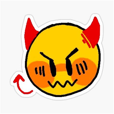 Angry Devil Cursed Emoji Tiktok Meme Face Sticker For Sale By Cursedemoji Redbubble