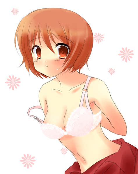 Yukizuki Chikuba Osaragi Hazumu Kashimashi 00s 1girl Arms Behind Back Blush Bra Brown