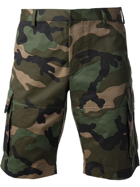 Valentino Camouflage Cargo Shorts In Green For Men Lyst