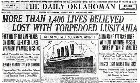 The sinking of the giant english steamship in a success of moral ▲ main article ▲. Lusitania newspaper headline 8-5-1915 | Lusitania, History ...