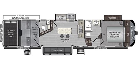 Raptor Th Wheel Toy Hauler Floor Plans Two Birds Home