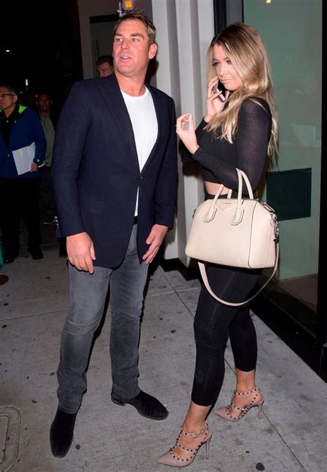 Cricketer Shane Warne Has Been Spotted Enjoying A Cosy Night Out With Busty Glamour Model Emily