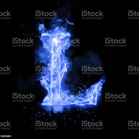 Fire Letter L Of Burning Flame Light Stock Illustration Download