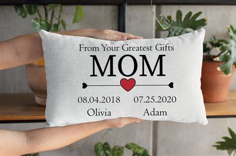 Mothers Day Pillow Personalize Pillows Mom Birthday T Etsy