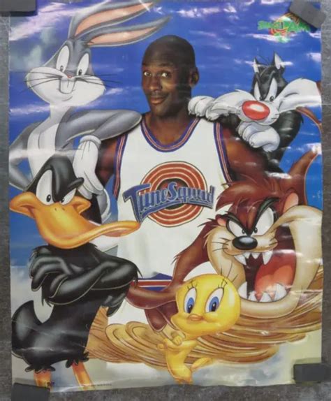 Michael Jordan Looney Tunes Poster Space Jam Vintage 1996 Warner Bros Bugs 16x20 1995 Picclick