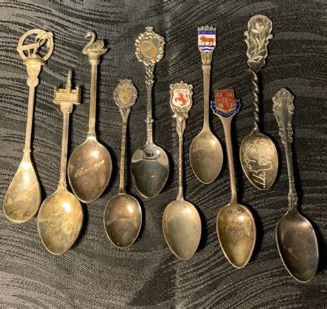 Vintage Beautiful Lot Of 10 Souvenir Spoon Spoons Ebay