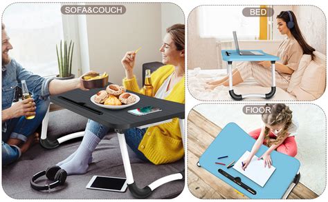Zapuno Laptop Bed Desk Foldable Laptop Tray Table With