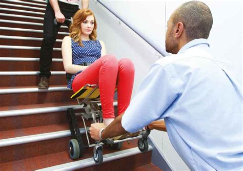 There are plenty of copycat competitor. Mobi Evac Stair Chair Pics : The weight is easily carried down the stairs by an easy glide track ...