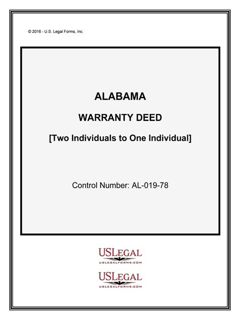 Alabama General Warranty Deed Form Wordpdf Fill Out And Sign