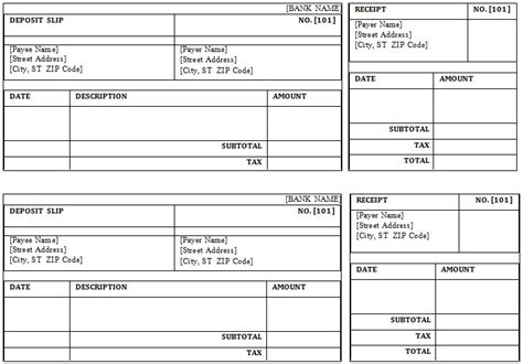Free Printable Deposit Slip Templates And Examples For Bank Excel