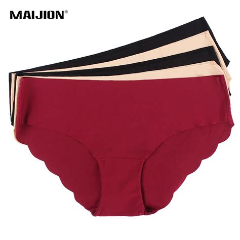 Maijion Womens Sexy Seamless Underwear Briefsultra Thin Traceless Solid Comfortable Female