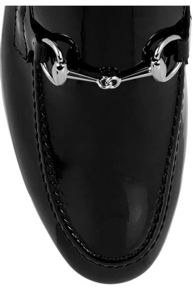 Gucci New Power Horsebit Detailed Patent Leather Loafers Net A