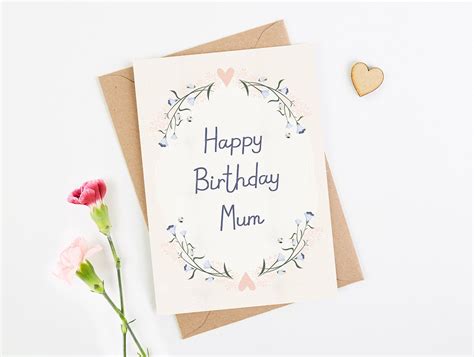 Add on a gift card for a. Mum Birthday Card Blush Floral - norma&dorothy