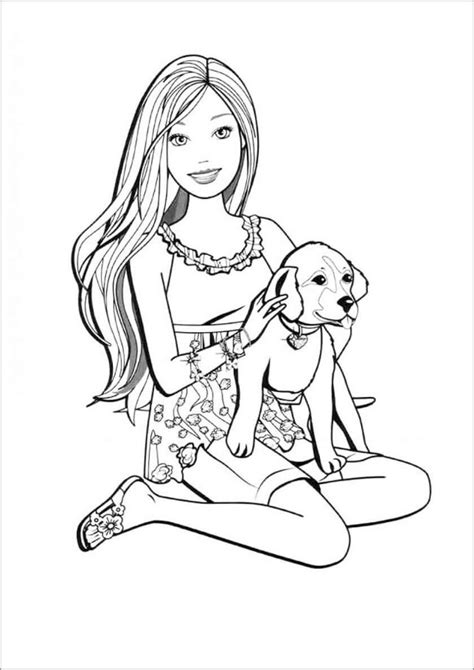 Barbie Con Perro Para Colorear Imprimir E Dibujar Dibujos Colorear Com My Xxx Hot Girl