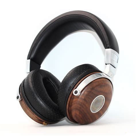 Over Ear Hi Fi Built In Mic Soft Earmuffs Stereo Wood Wired Headphones