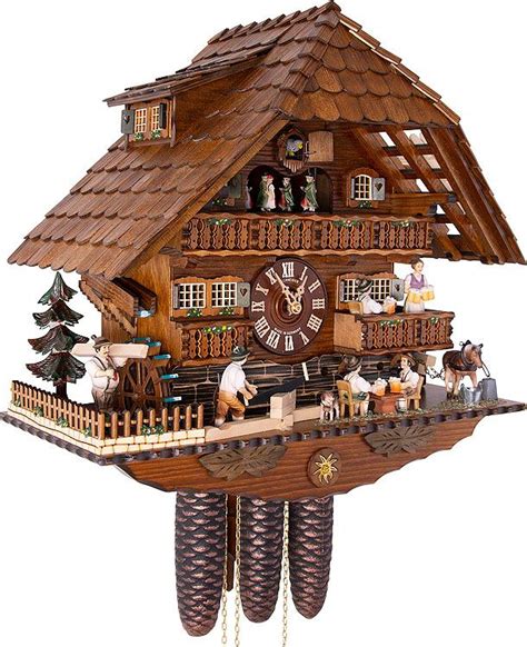 Cuckoo Clock 8 Day Movement Chalet Style 43cm By Anton Schneider 8tmt