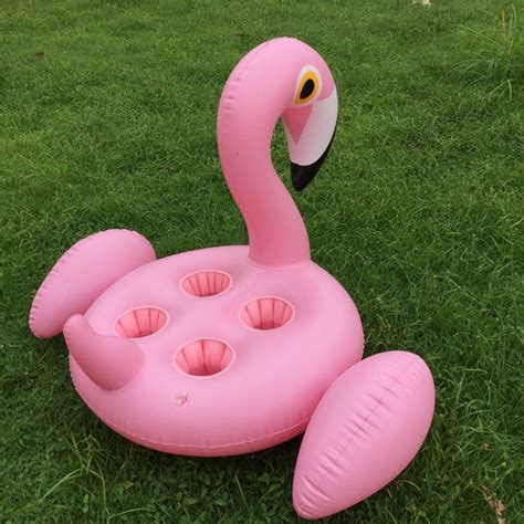 Pool Float Inflatable Flamingo70x60cm 4 Hole Pink Flamingo Cup Holder