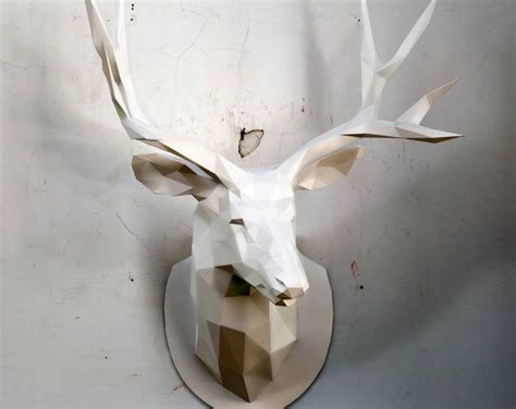 Papercraft 3d Deer Pepakura Pdf Template Low Poly Paper Etsy Paper