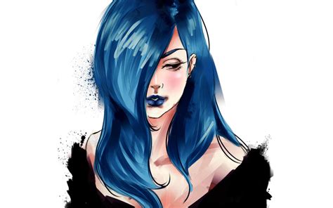 Looking for the best wallpapers? anime, Blue, Hair, Demi, Lovato, Drawing, Girl, Hd ...