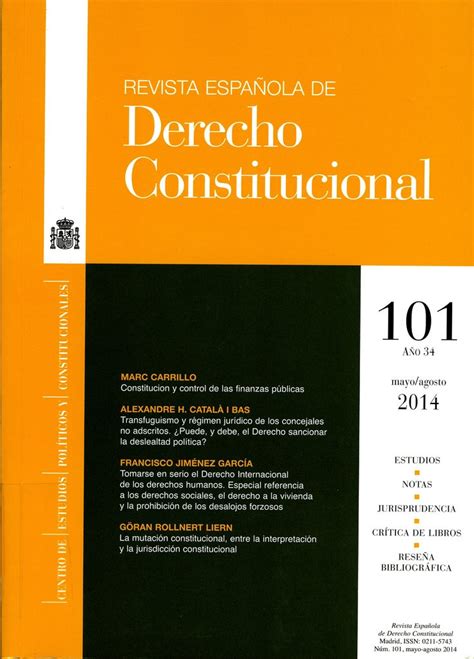 Revista EspaÑola De Derecho Constitucional Código 343105 R32