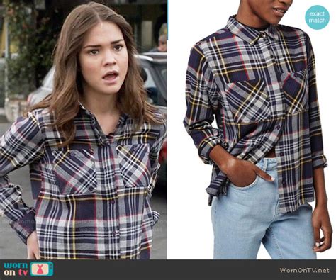 WornOnTV Callies Navy Plaid Shirt On The Fosters Maia Mitchell Clothes And Wardrobe From TV