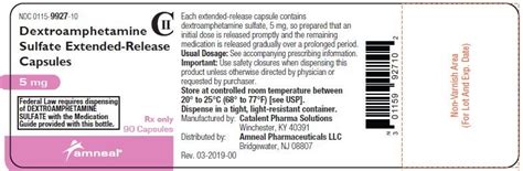 Dextroamphetamine Extended Release Capsules Pi