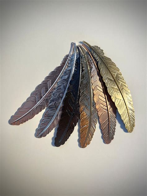 Metal Feather Bookmark Multiple Colors Limited Qty Etsy