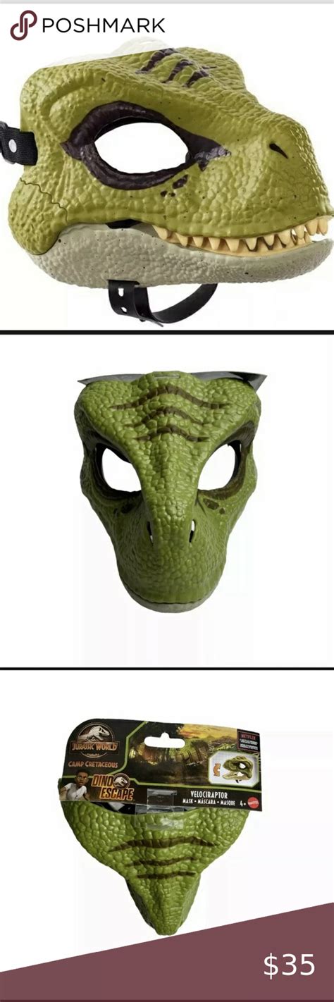 Jurassic World Camp Cretaceous Velociraptor Green Dino Mask Raptor