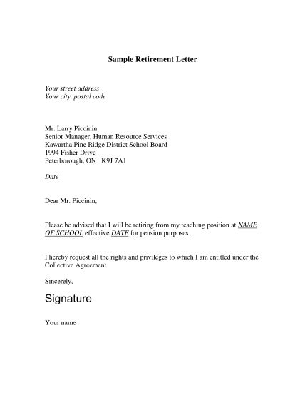 24 Retirement Letter Samples Free To Edit Download And Print Cocodoc