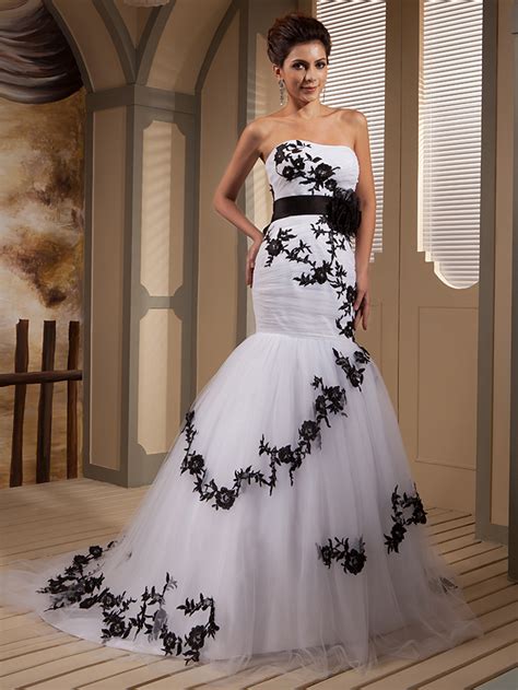 Ball gown wedding dresses sweetheart corset see through floor length bridal princess gowns beaded lace wedding dresses with pear. 2015 Real Picture Designer Black And White Mermaid Bridal ...
