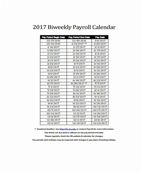 Biweekly Payroll Calendar Template 2017 Awesome 7 Payroll Calendar