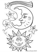 Mewarnai gambar matahari bulan dan bintang. Mewarnai Gambar Matahari Bulan Bintang - GAMBAR MEWARNAI HD