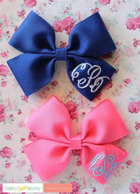 Items Similar To Monogrammed Hair Bow On Etsy