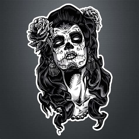 Day Of The Dead Girl Sticker 5 Lady Skull Sugar Skull