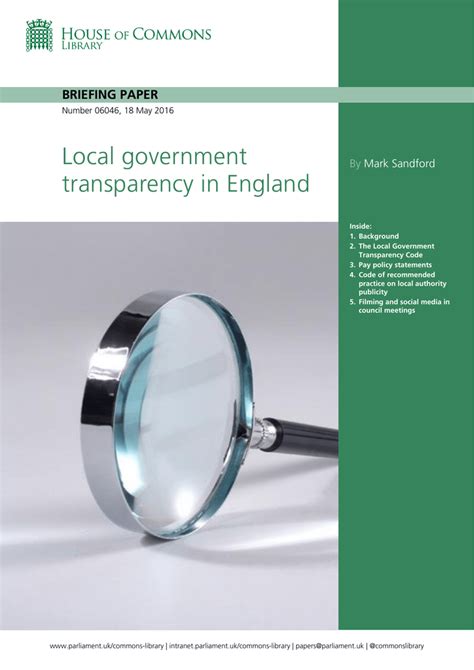 Governments exist to serve the people. Local government transparency in England