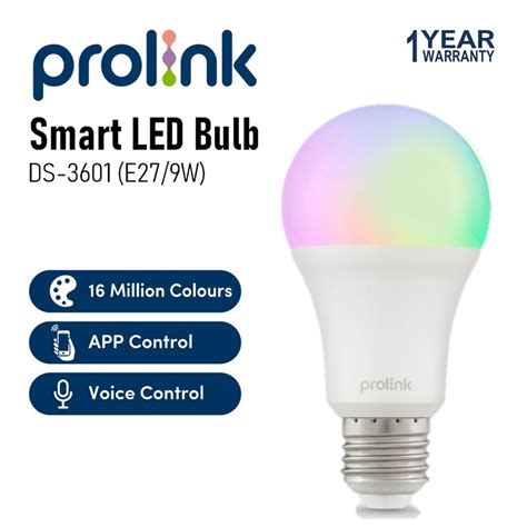 Prolink Ds 3601 E27 9w Smart Led Bulb Color Adjustable Work With