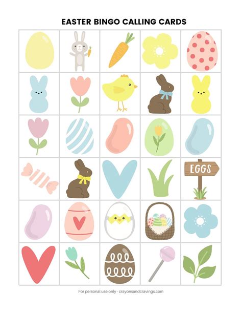 Free Printable Easter Bingo Game Cards For Kids